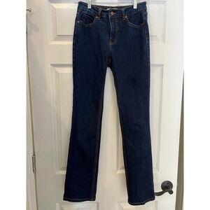 OAT New York Straight Leg Jeans Dark Wash Cotton Blend Minimalist  Size 0